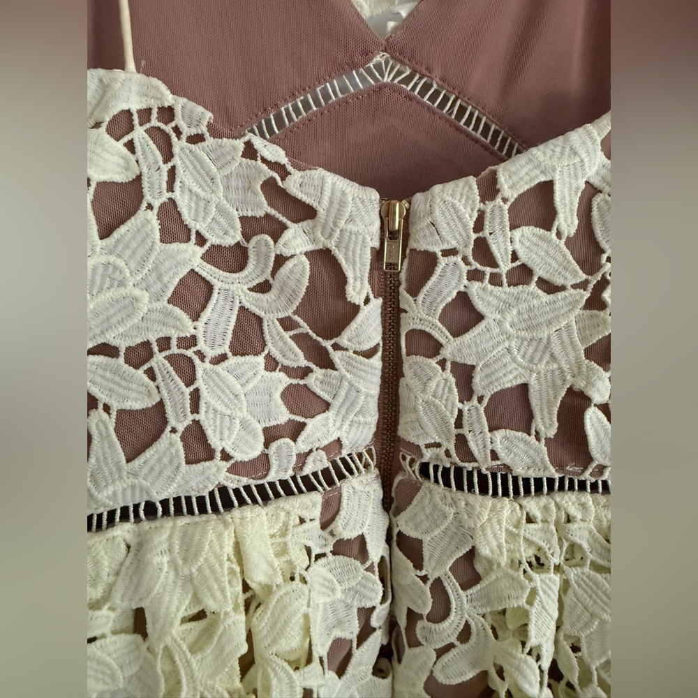 Self-Portrait Azaelea dress size 8 lace nude yellow - Picture 10 of 12